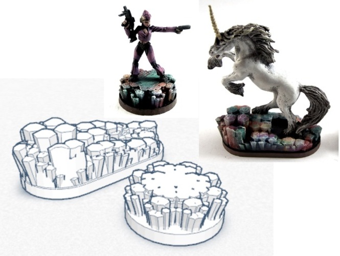 Magic Crystal 28mm Scale Miniature Bases 3D Print 2125