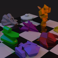 Tiny Low-Poly Space Ship Tokens - Full Set - Thumbnail 3