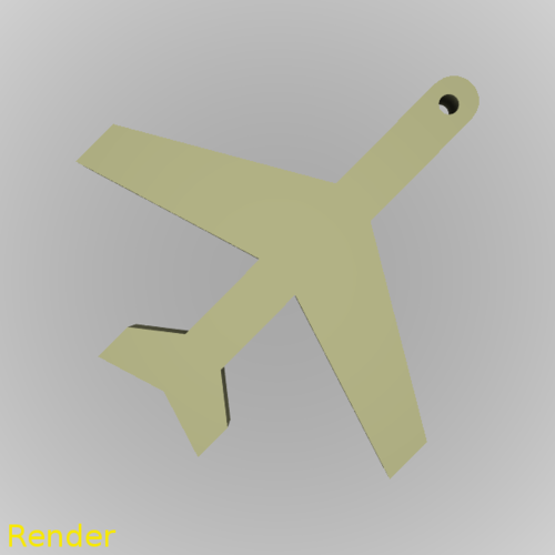 Airplane Silhouette Key Chain 3D Print 212925