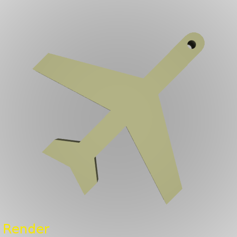 Airplane Silhouette Key Chain