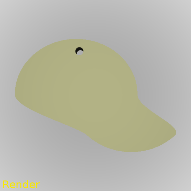 Baseball Hat Silhouette Key Chain