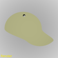 Small Baseball Hat Silhouette Key Chain 3D Printing 212950