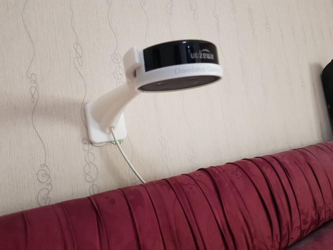 Amazon Echo Dot Over-Bed Hanging Gimballed Mount 3D Print 213272