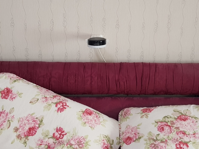 Amazon Echo Dot Over-Bed Hanging Gimballed Mount 3D Print 213274