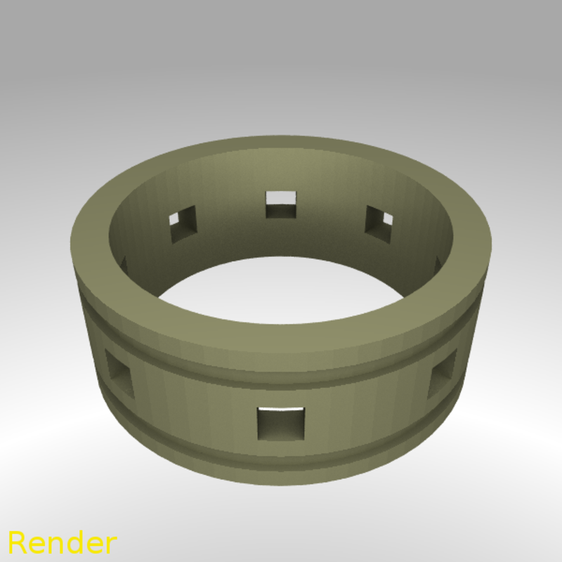 Ring Lines Square Cutout - Size 7