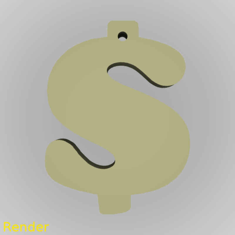 Cash Dollar Silhouette Key Chain