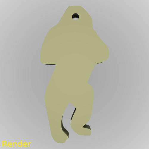 Gorilla Silhouette Key Chain 3D Print 213331