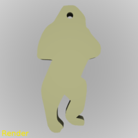 Small Gorilla Silhouette Key Chain 3D Printing 213331