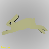 Small Hare Silhouette Key Chain 3D Printing 213333