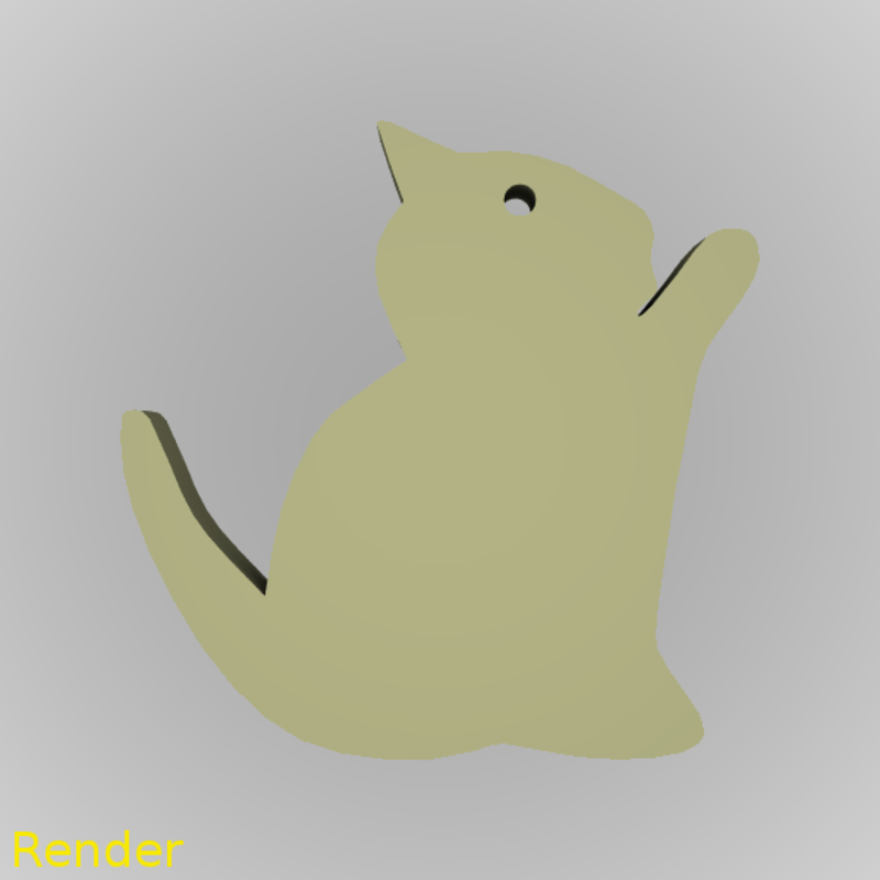 Kitten Silhouette Key Chain
