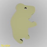 Small Koala Silhouette Key Chain 3D Printing 213337