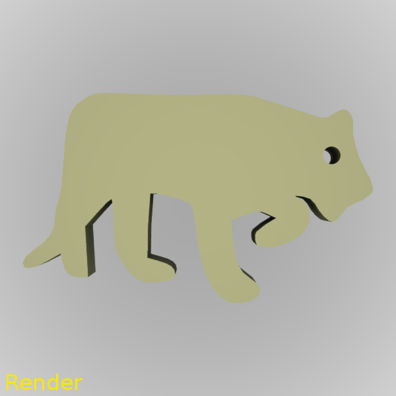 Tiger Silhouette Key Chain