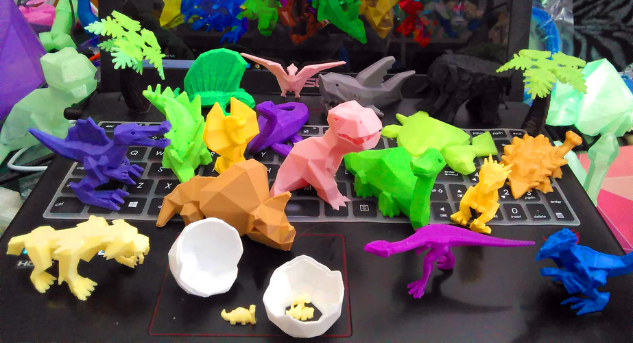 3D models, #LowPolyDino Low Poly Dinosaur Kickstarter models