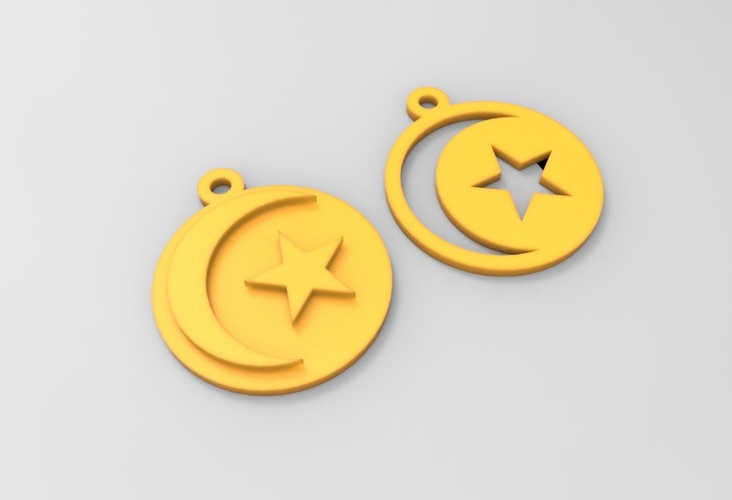 Moon & Star pendants 3D Print 21353