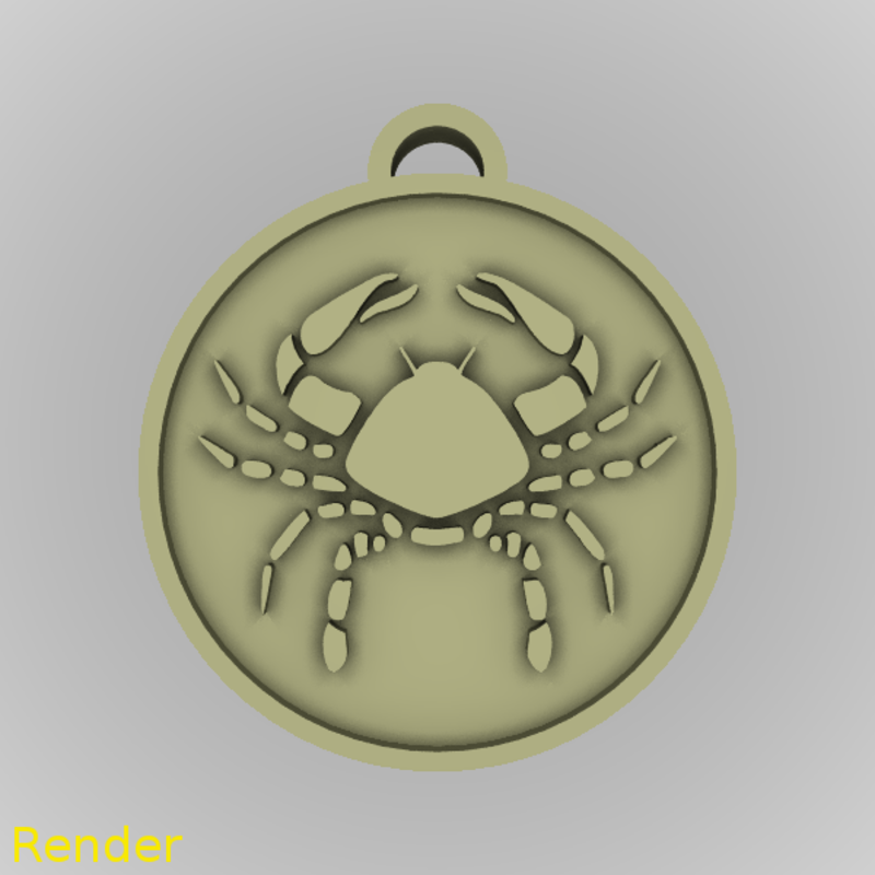 ​Cancer Zodiac Medallion Pendant