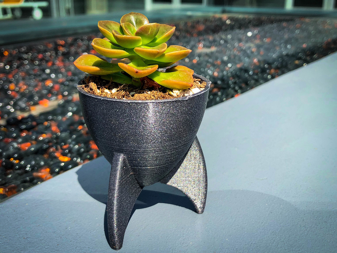 Retro Rocket Planter / Pencil Cup