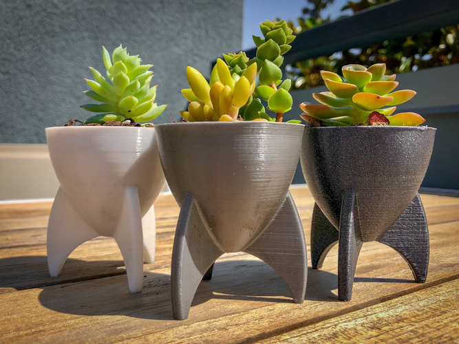 Retro Rocket Planter / Pencil Cup 3D Print 213719