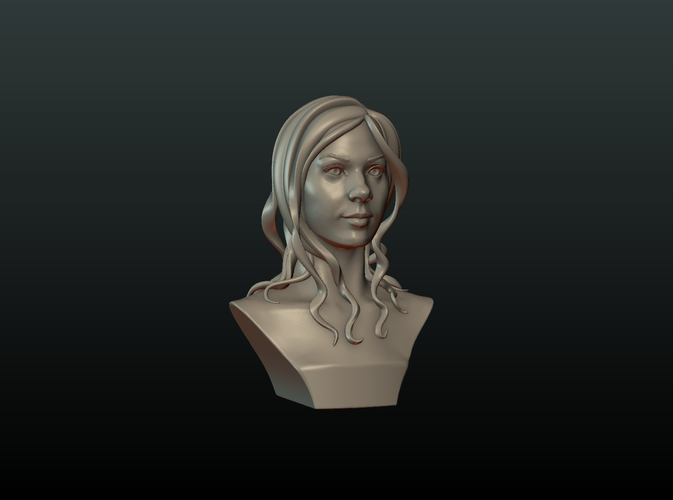 ​Woman Head and Hairstyle 3D Print 213730