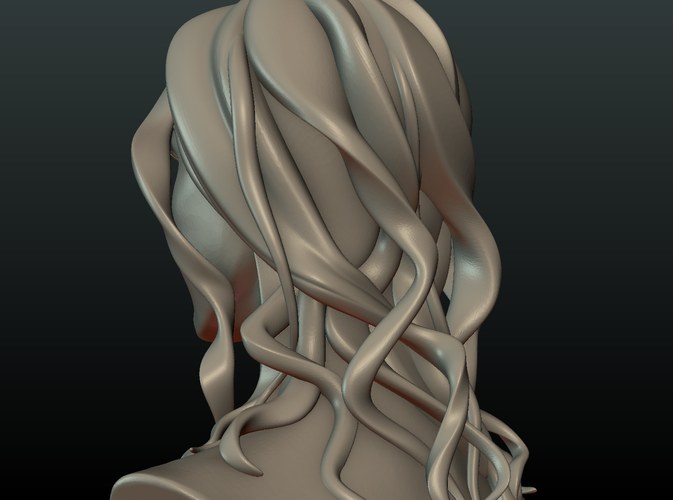 ​Woman Head and Hairstyle 3D Print 213735