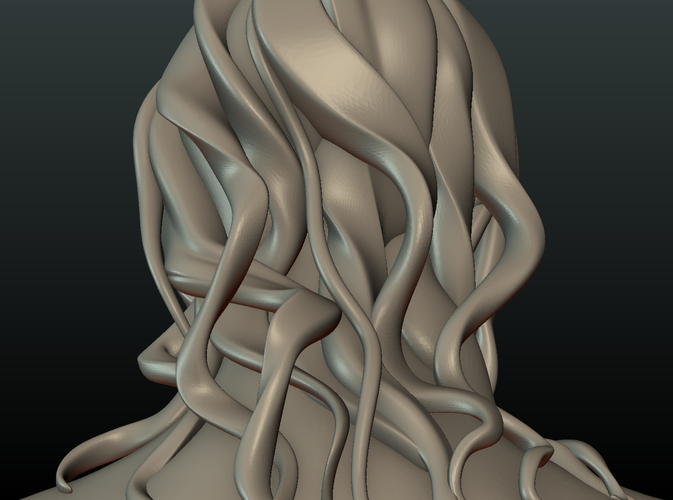 ​Woman Head and Hairstyle 3D Print 213736