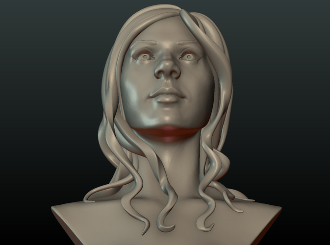 ​Woman Head and Hairstyle 3D Print 213738