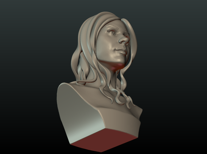 ​Woman Head and Hairstyle 3D Print 213740