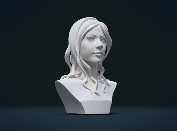 ​Woman Head and Hairstyle 3D Print 213750