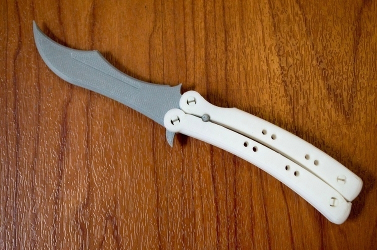 Download 3d Printed 100 3d Printed Butterfly Knife Works 100 By Connor Monson Pinshape
