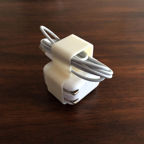 Apple 12W USB Power Adapter and Cable Holder 3D Print 213936