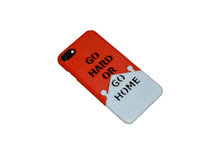 iPhone 7 personalized bicolor case - "GO HARD OR GO HOME"