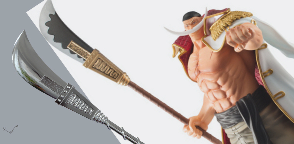 Bisento Spear of white beard One Piece 3D print model 3D Print 214193