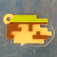 Small Pixel keychain Mario/Luigi 3D Printing 214444