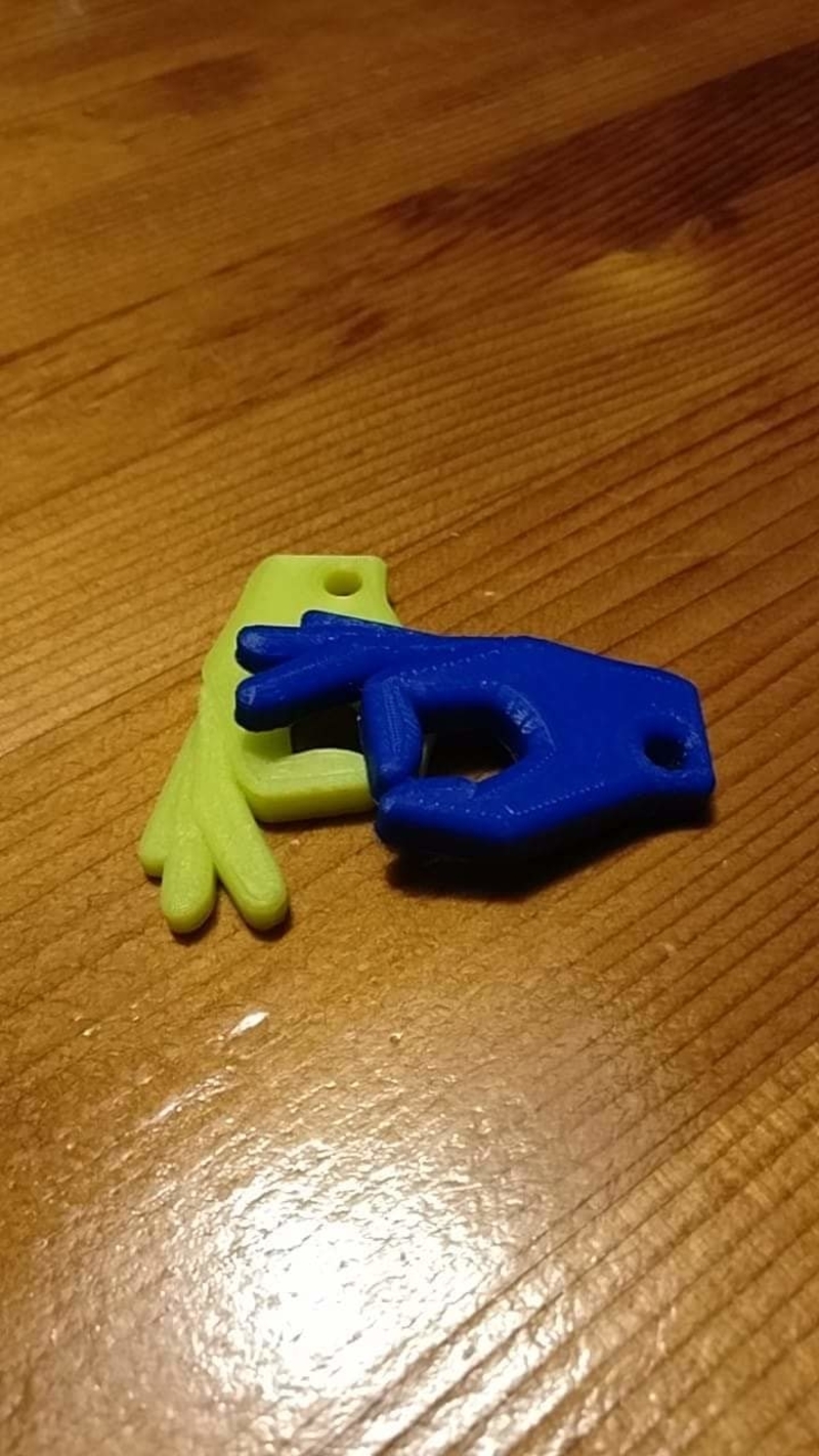 Circle game keychain okay sign