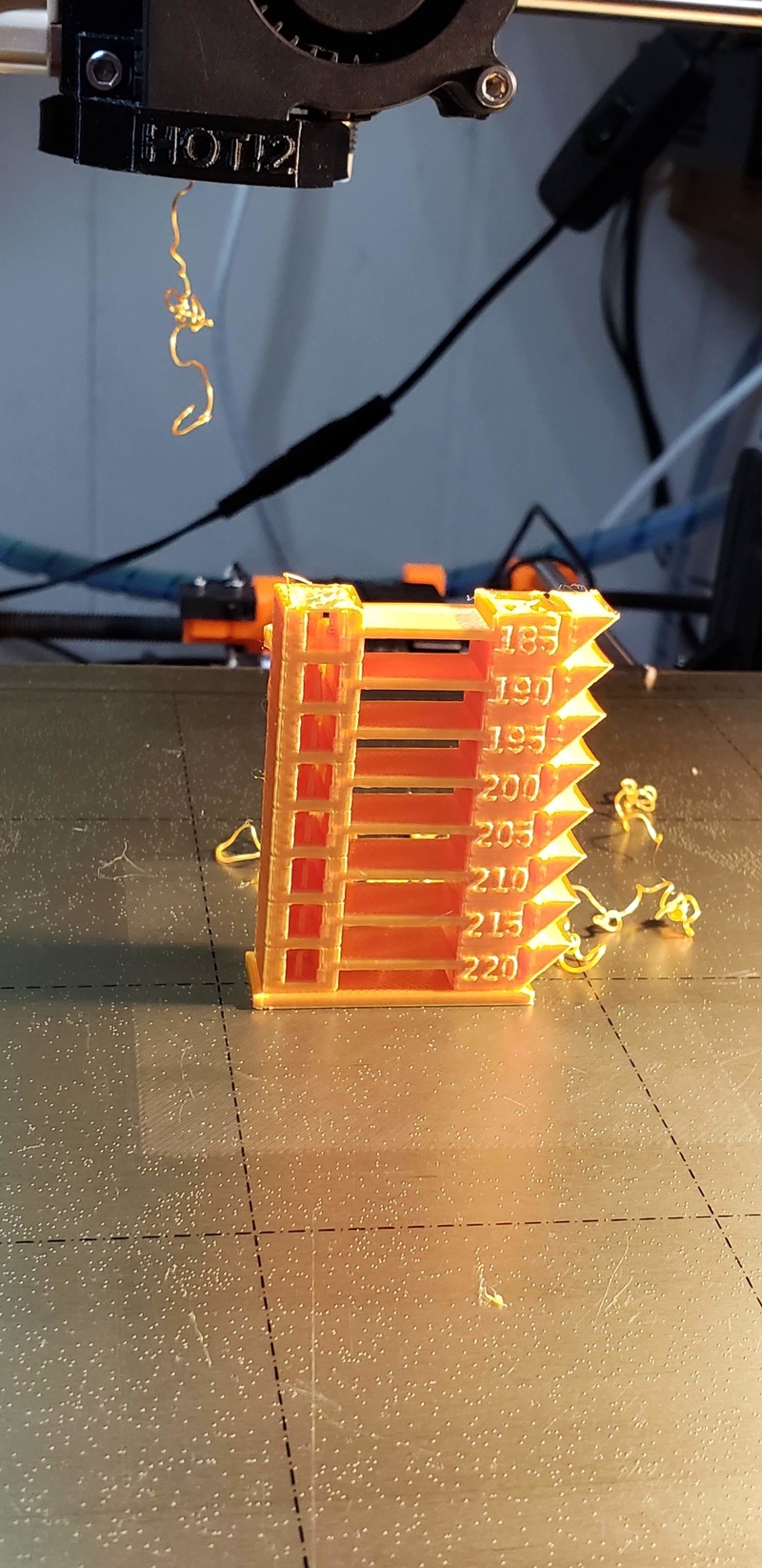 Parametric temperature tower with Slic3r support