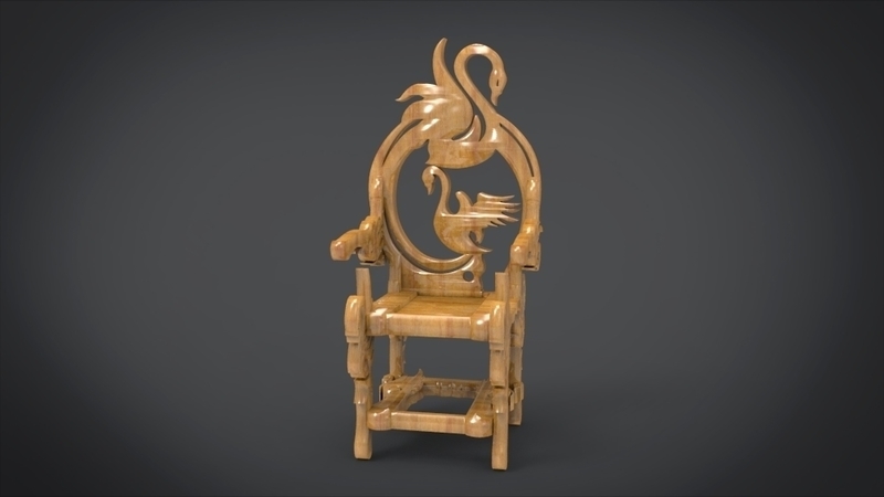 Unique Chair with a Goose motif model