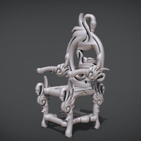 Unique Chair with a Goose motif model - Thumbnail 3