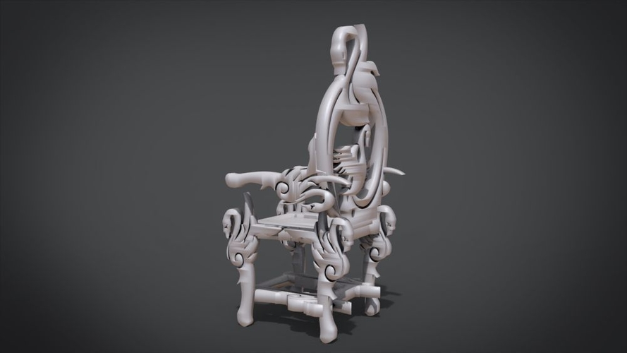 Unique Chair with a Goose motif model 3D Print 214664