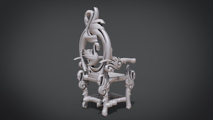Unique Chair with a Goose motif model 3D Print 214667