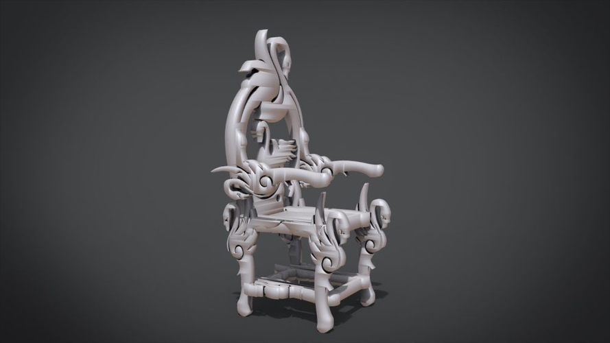 Unique Chair with a Goose motif model 3D Print 214669