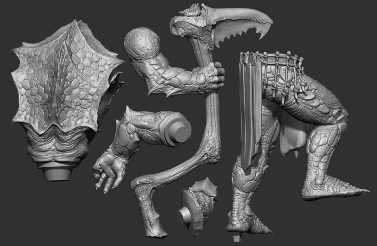 Turtle Barbarian Statue Kit 3D Print 214731