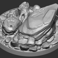 Small Turtle Barbarian Statue - Base 3D Printing 214736