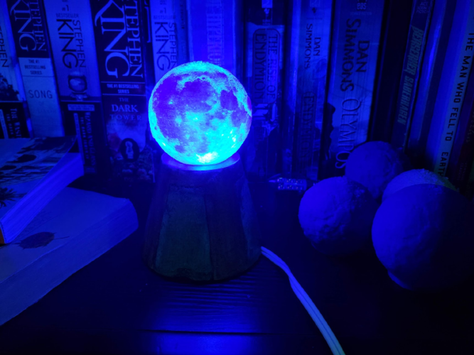 Moon Lamp with concrete/printed base 3D Print 214958