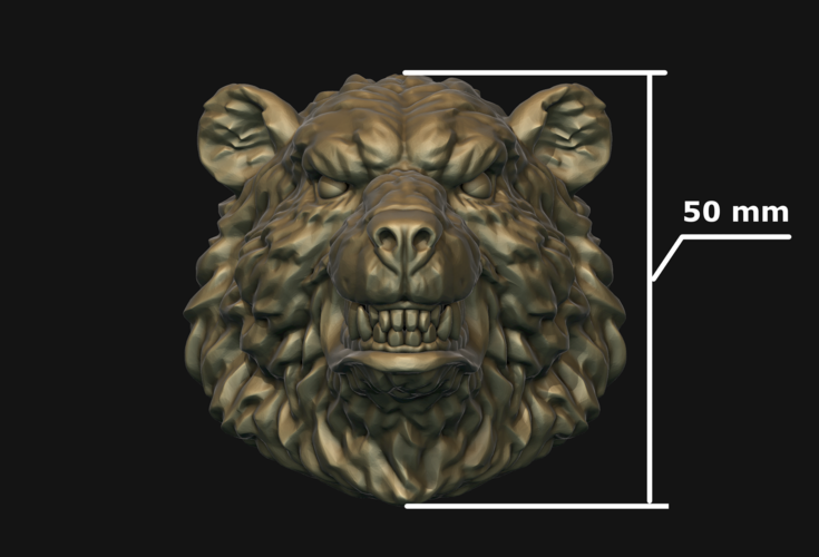 Bear head 3D Print 214981