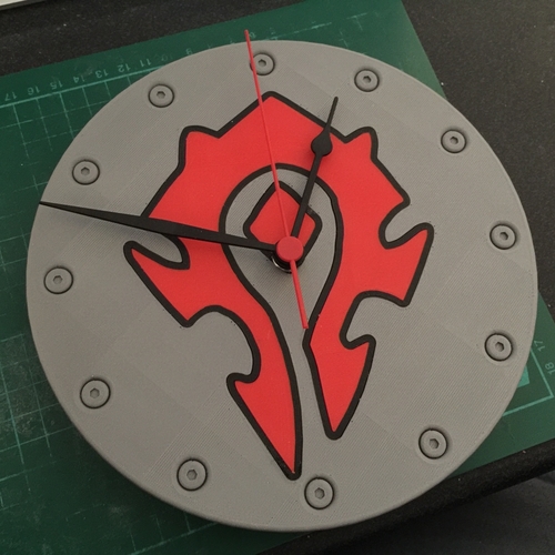 World Of Warcraft Emblem of the Horde Clock 3D Print 215007