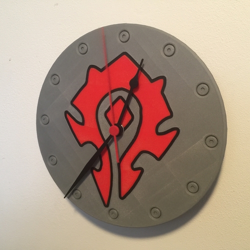 World Of Warcraft Emblem of the Horde Clock 3D Print 215008