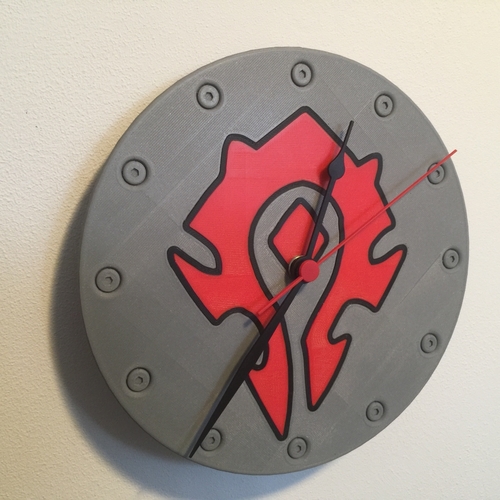 World Of Warcraft Emblem of the Horde Clock 3D Print 215009