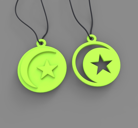 Moon & Star pendants 3D Print 21511