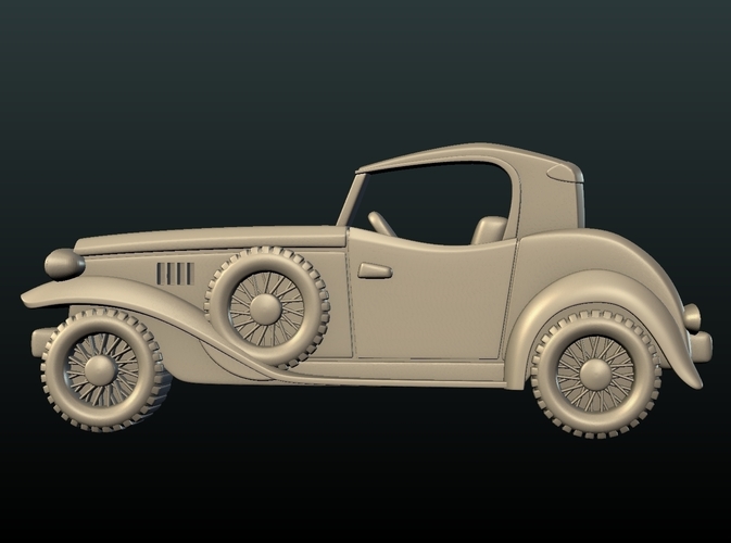 Retro Car Relief 3D Print 215281