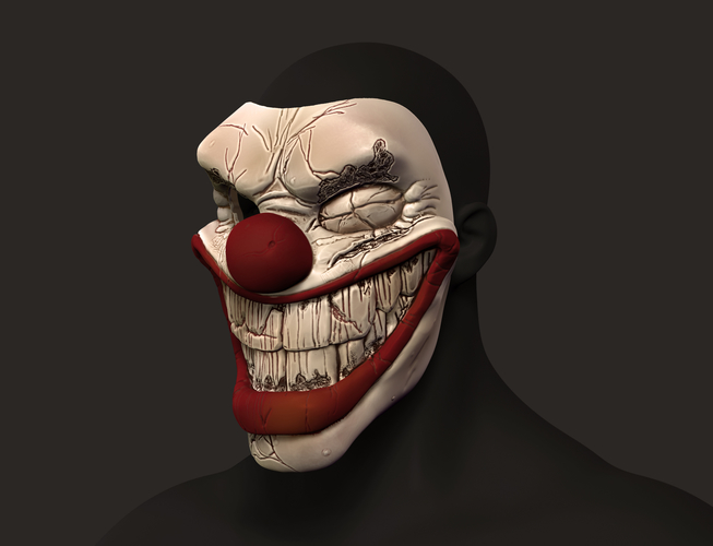 Twisted metal killer clown mask cosplay halloween helmet 3D Print 215389