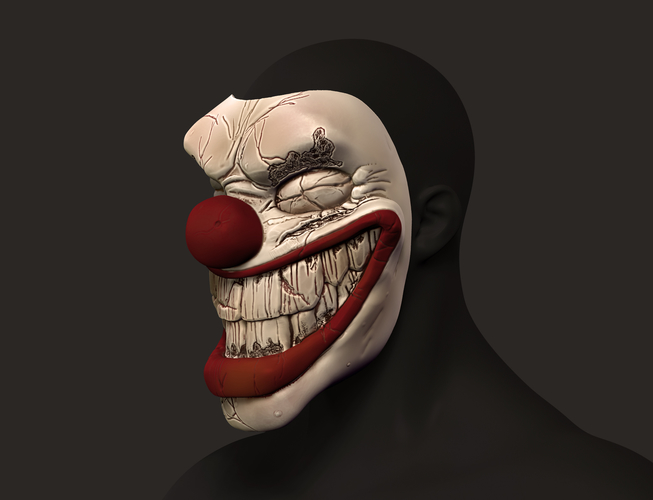 Twisted metal killer clown mask cosplay halloween helmet 3D Print 215390